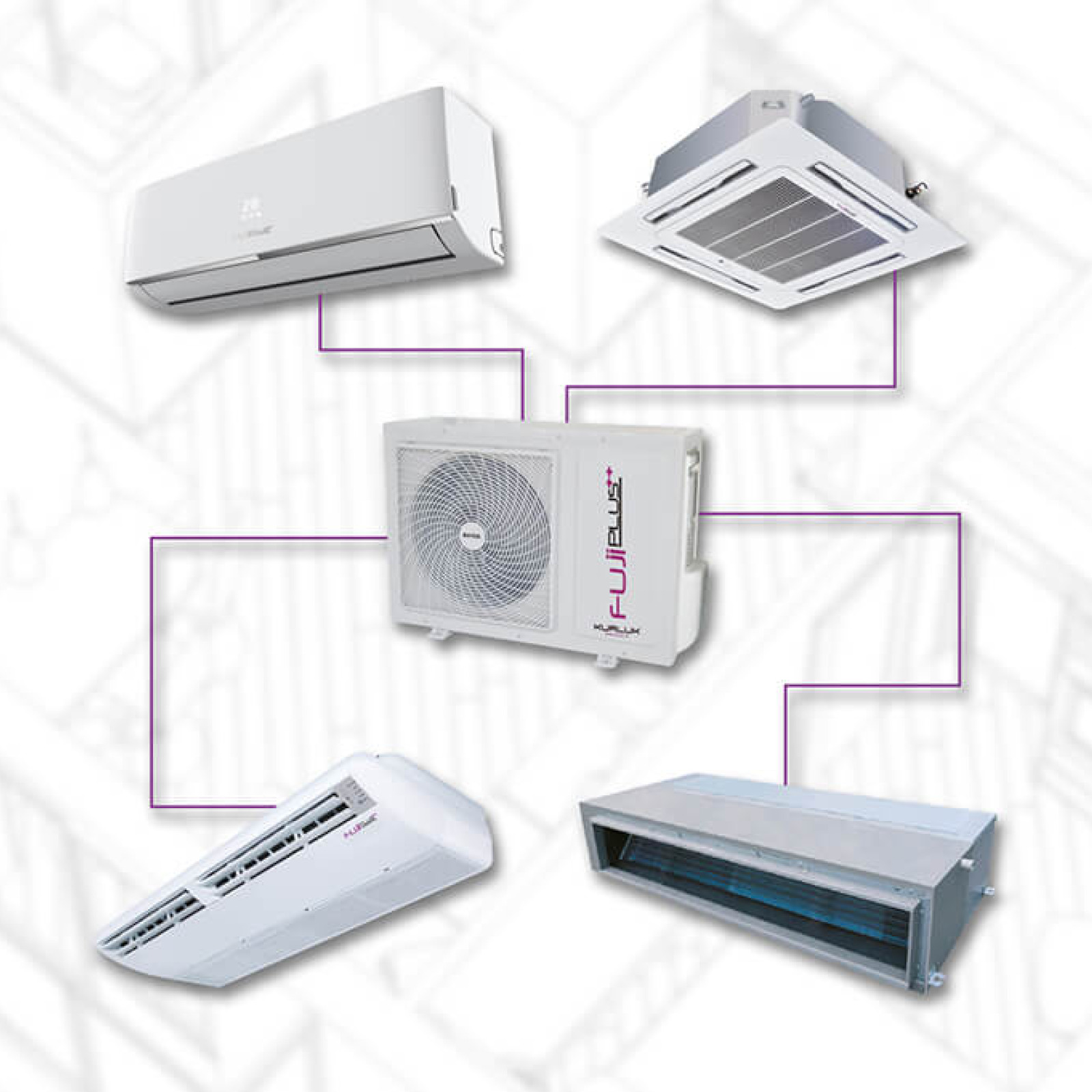 Multi Kaset İç 18000 BTU Inverter Klima FP-MI-18-K 